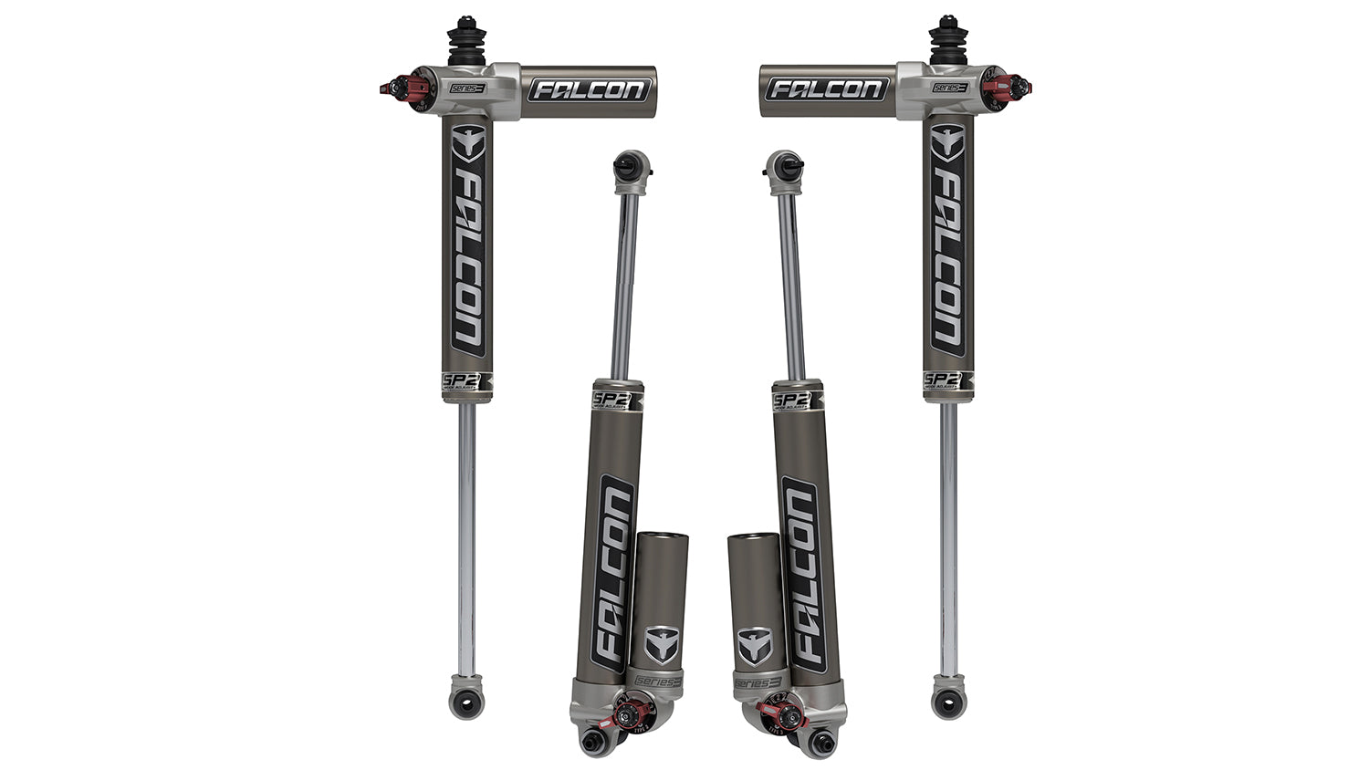 Falcon Shocks JK 2 Door SP2 3.3 Fast Adjust Piggyback Shock Kit 1.5-2.5 Inch Lift