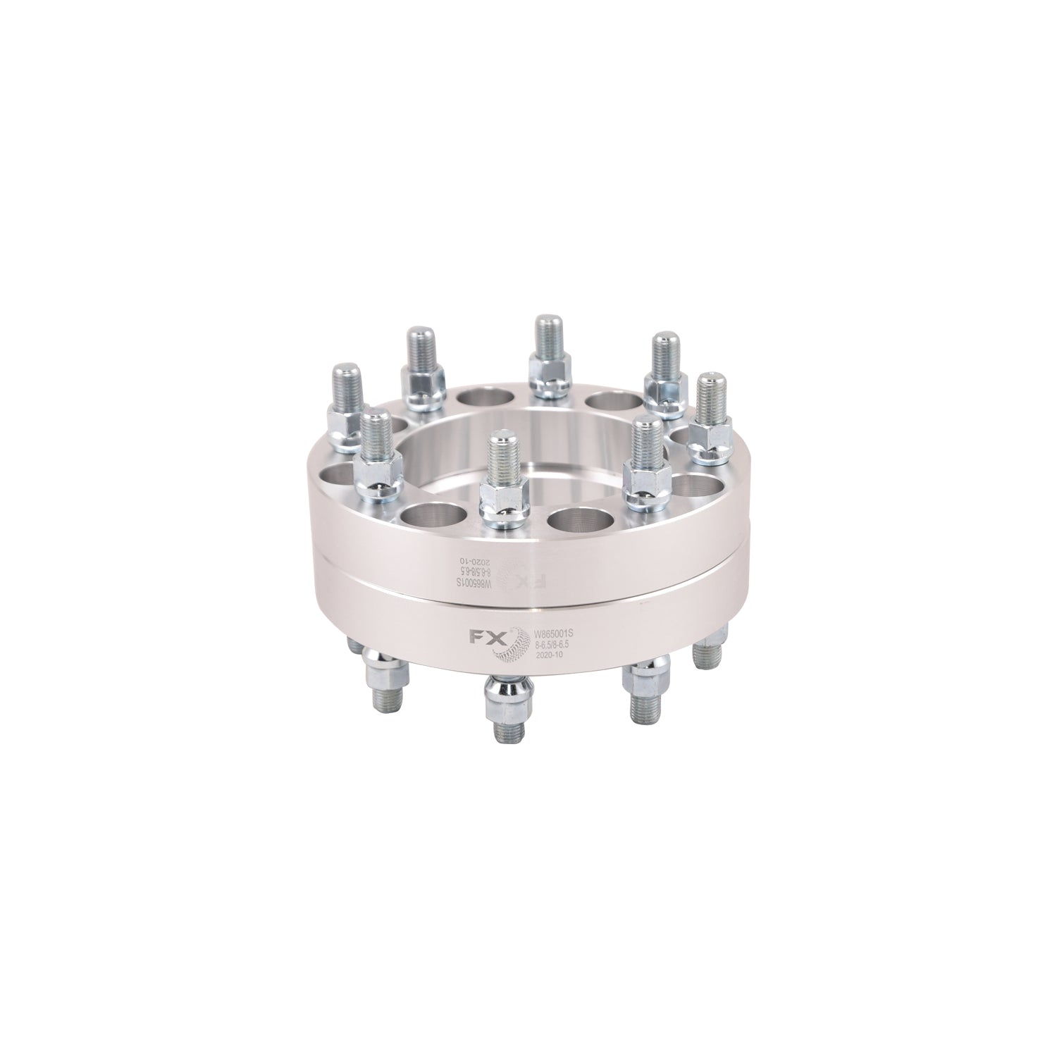 TrailFX Wheel Spacer 8x165.1mm/8x6.50 In Bolt Pattern 1.25 In Thick 126mm Hub Silver Alum Set Of 2