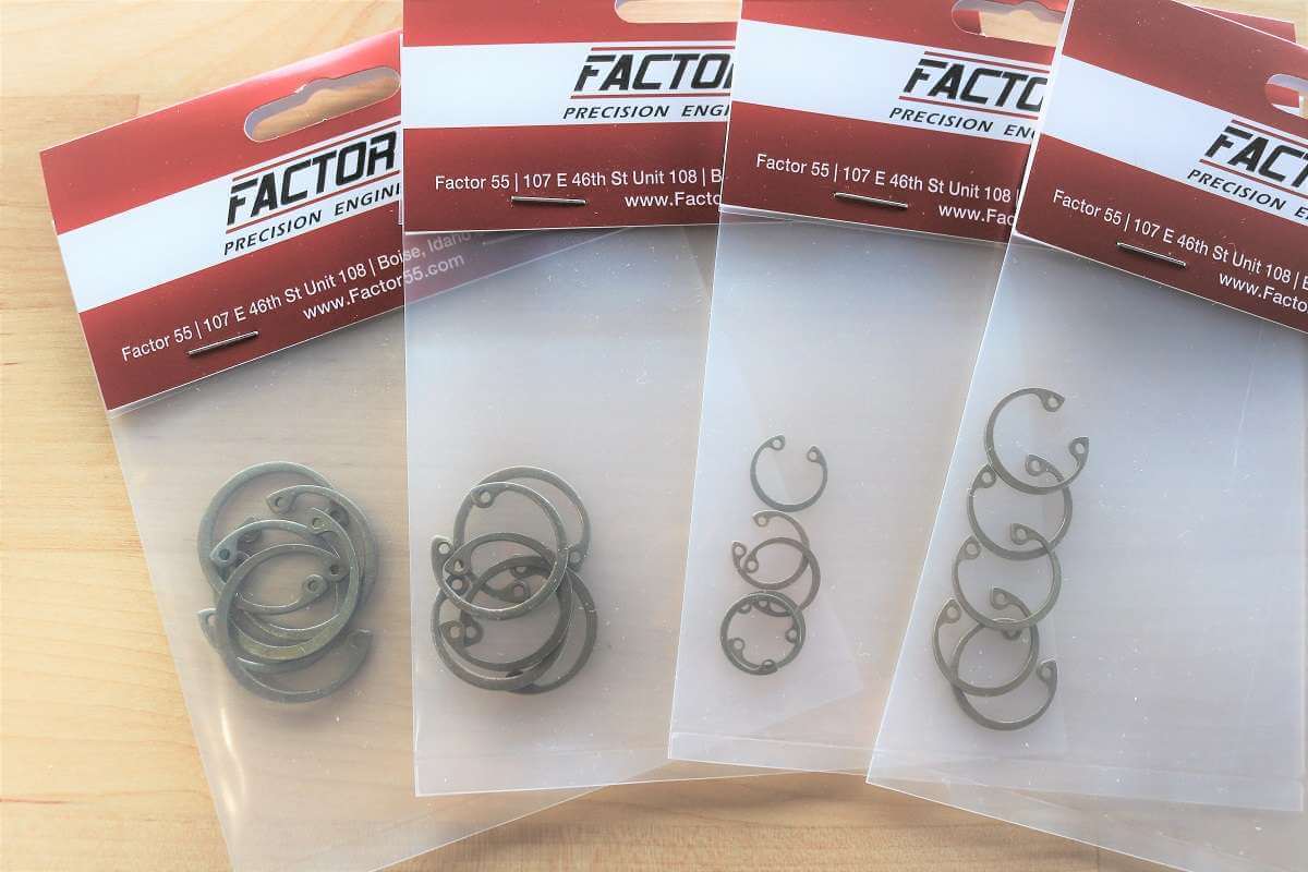 Factor 55 ProLink, ProLink E, Bridle, FlatLink and FlatLink E Internal Snap Ring Set of 5