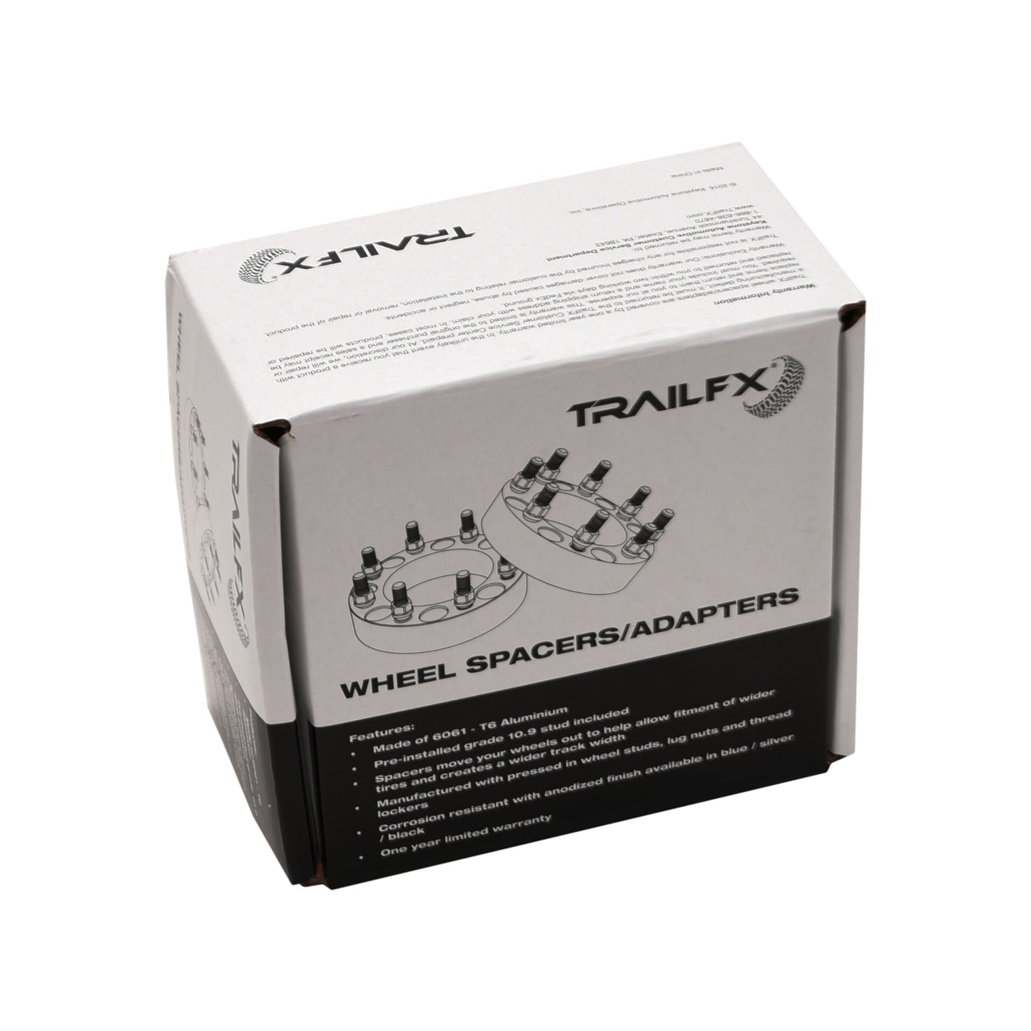 TrailFX Wheel Spacer 5x127 Mm/5x5.00 Inch Bolt Pattern 1-1/2 Inch Thickness - 71.50 Mm Hub Size - Black - Aluminum 6061-T6 - Set Of 2, Hub Centric