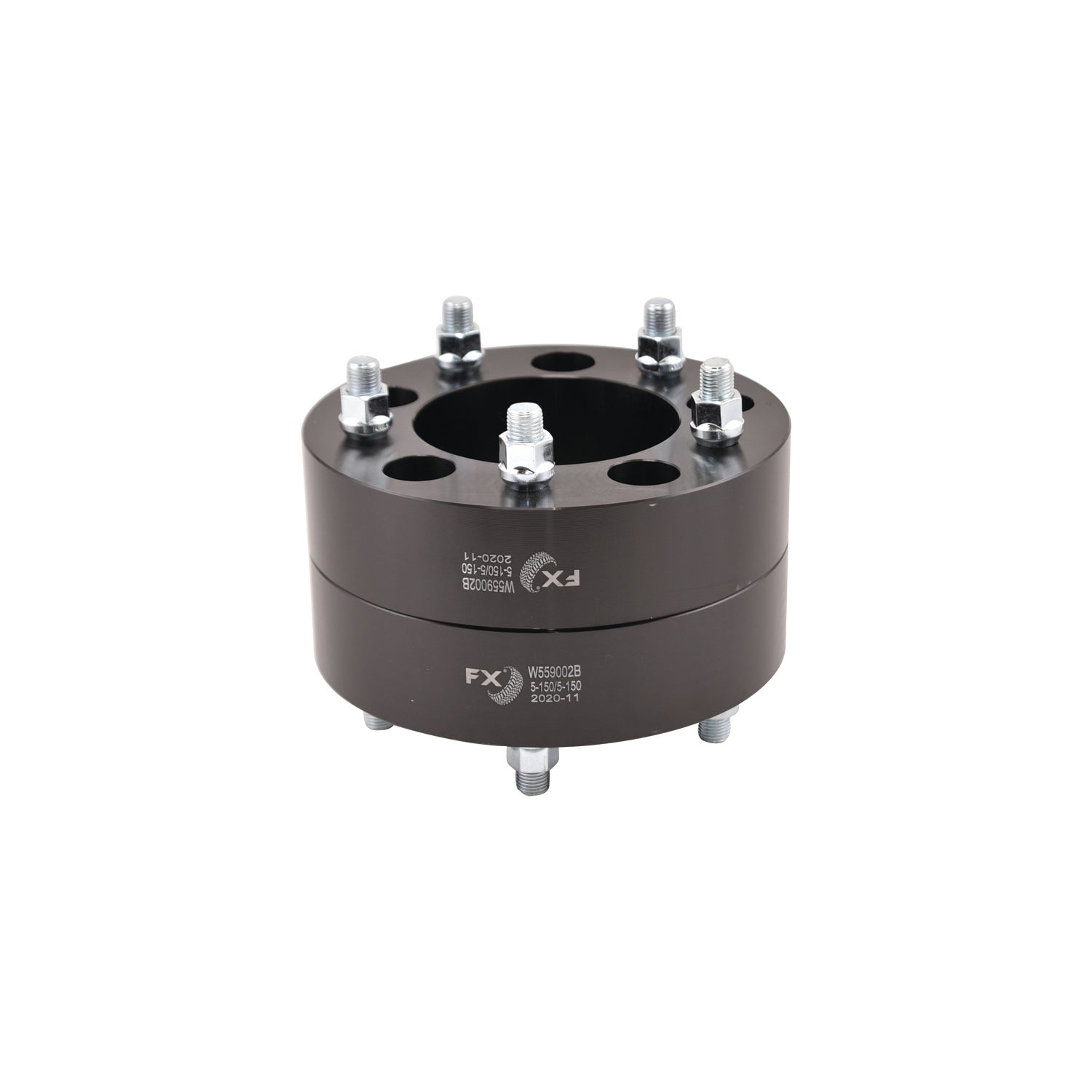 TrailFX Wheel Spacers 5x150mm/5x5.90 In Bolt Pattern 2 In Thick 110mm Hub Black Alum Set Of 2