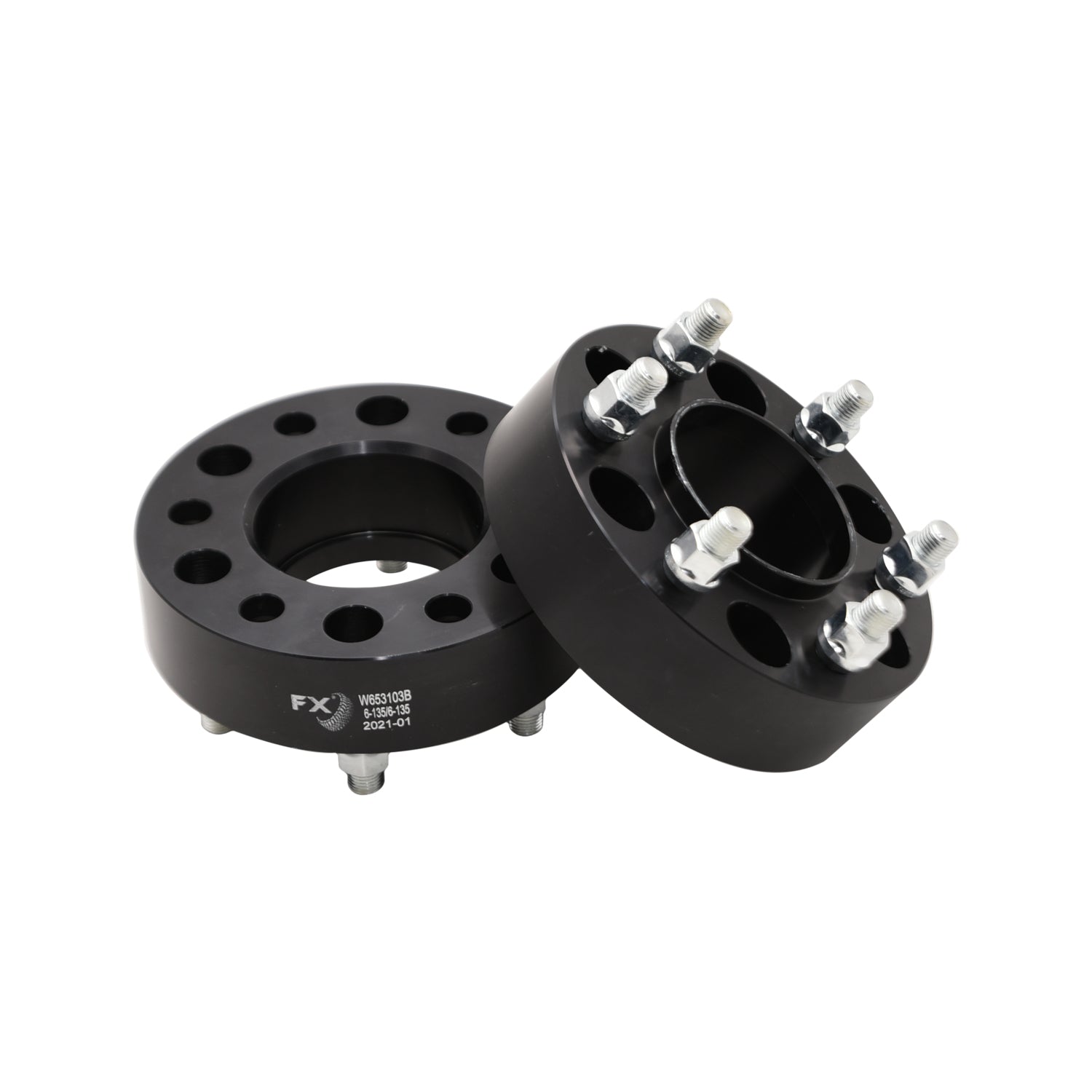 TrailFX Wheel Spacer 6x135 mm/6x5.31 Inch Bolt Pattern - 1 3/4 Inch Thick - 86.61 mm Thick Hub Centric - Black Anodized