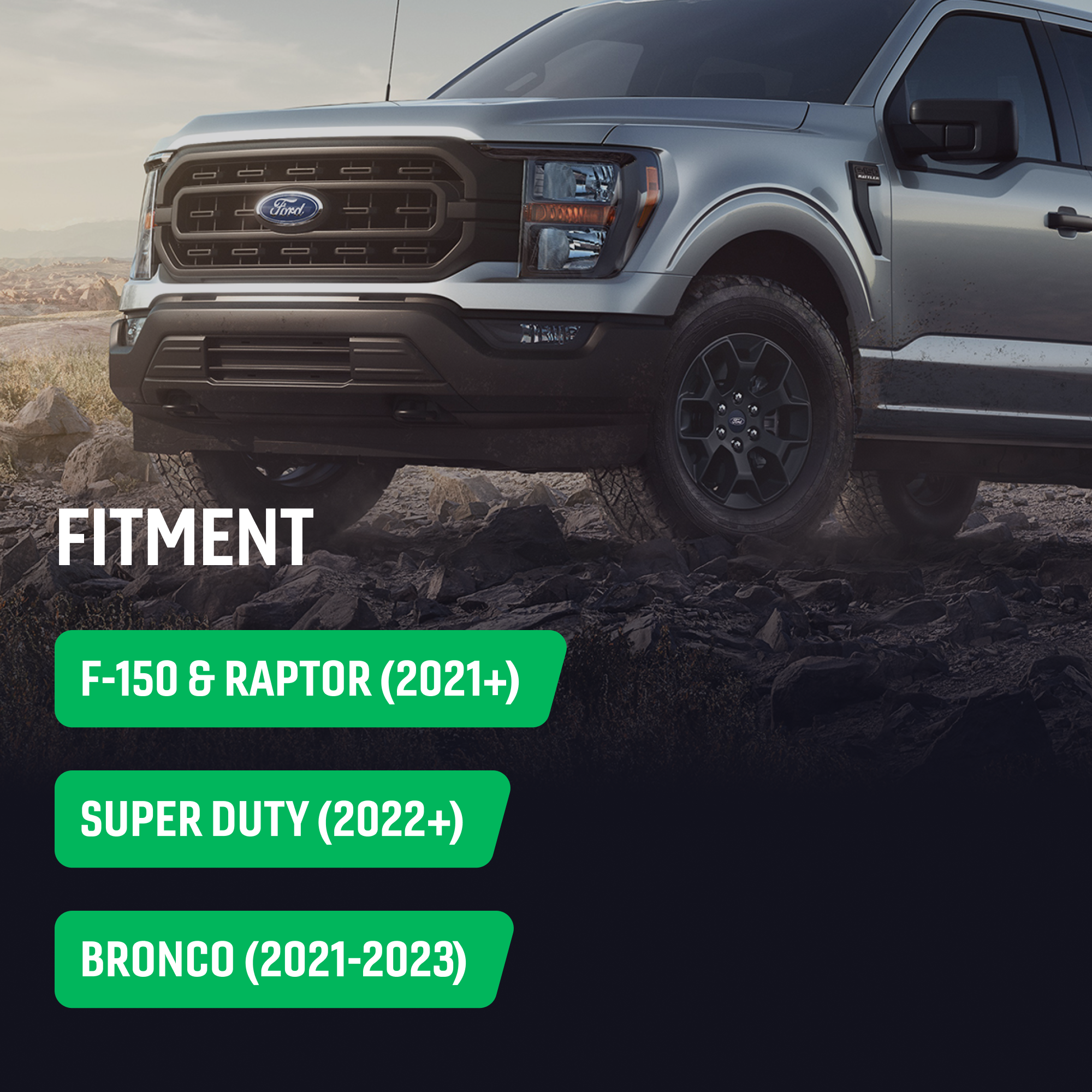 BuiltRight Industries Perfect-Fit Stubby Antenna |  Ford F-150/Raptor (2021+), Super Duty (2022+), Bronco (2021-2023)