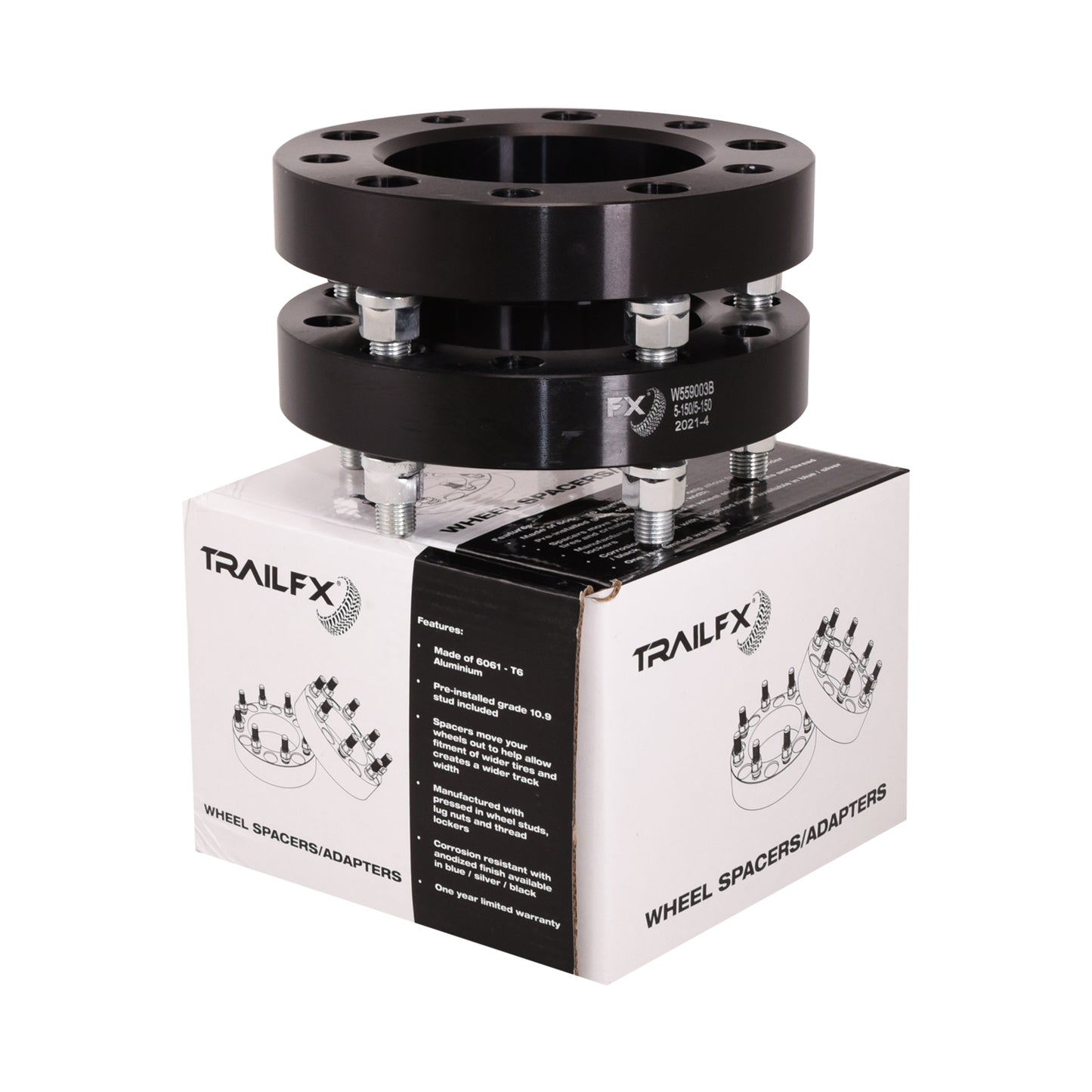 TrailFX Hub Centric Wheel Spacer- Black Anodized 2007-2021 Tundra