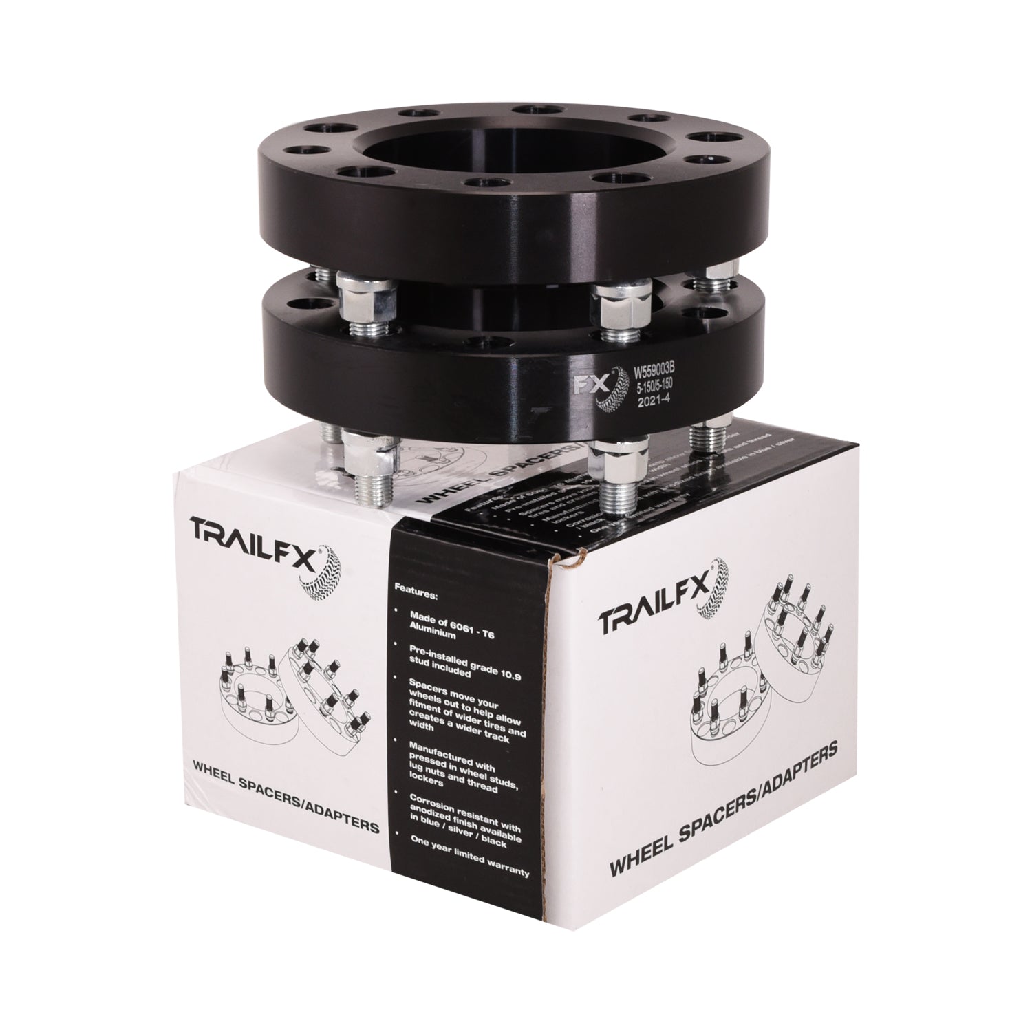 TrailFX Hub Centric Wheel Spacer- Black Anodized 2007-2021 Tundra