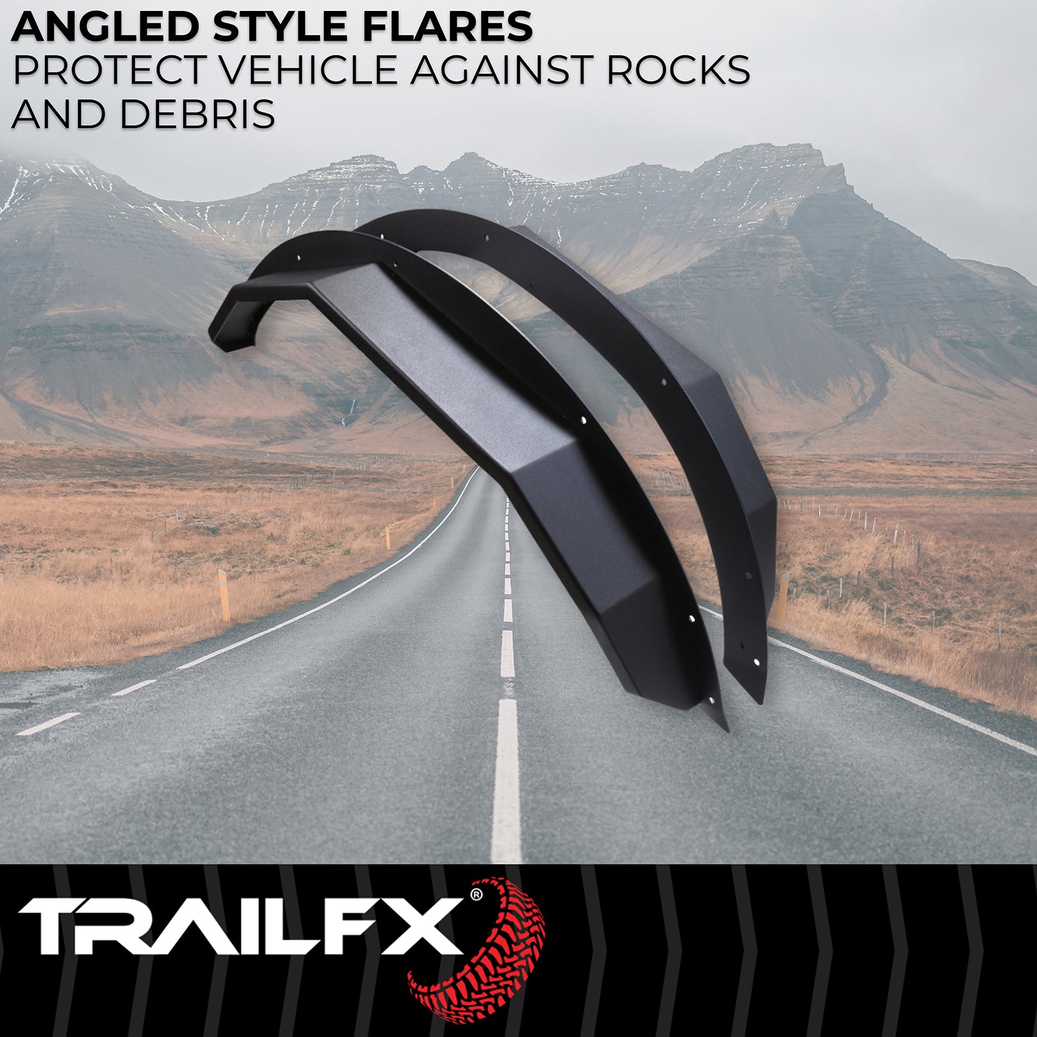 TrailFX Rear Angled Fender Flares For 2021-2025 Bronco 4 Door