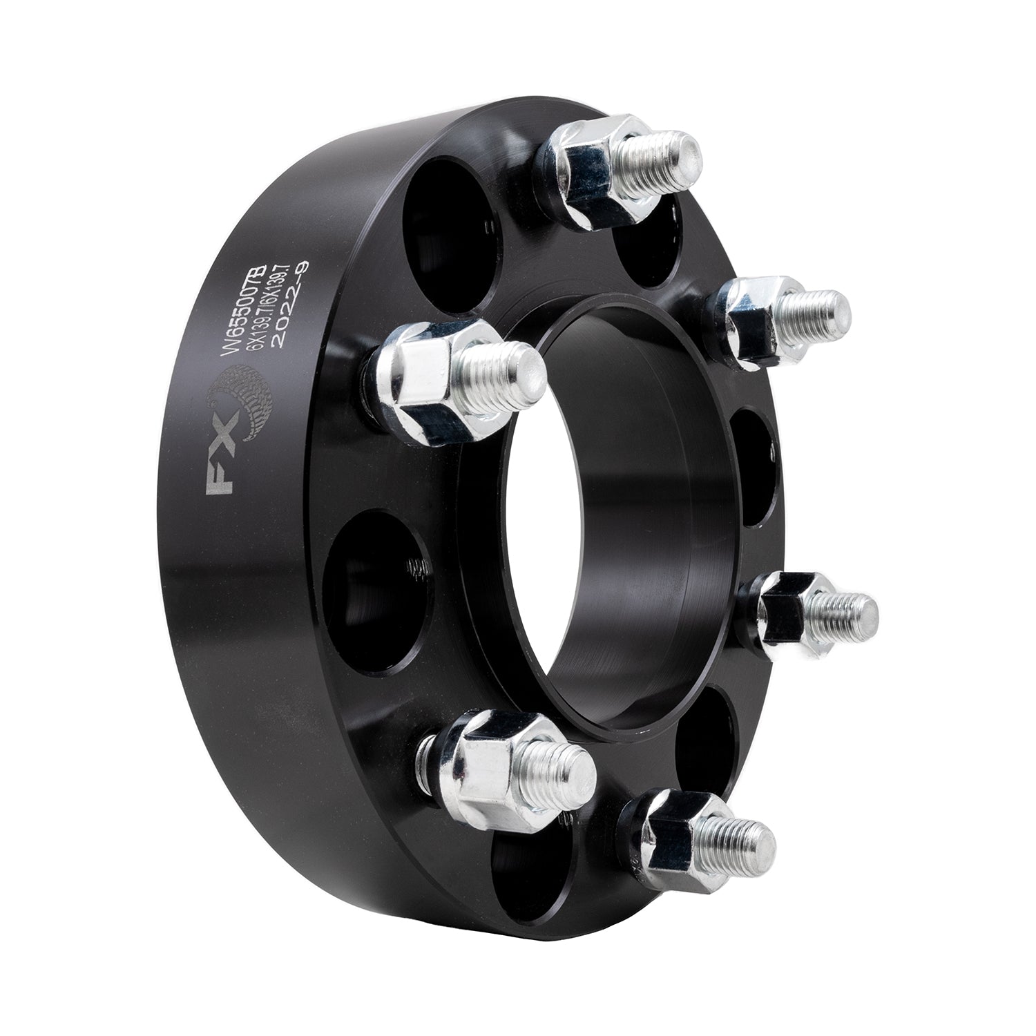 TrailFX Wheel Spacer 6x139.7 Millimeter/ 6x5.50 Inch Bolt Pattern Hub Centric Wheel Spacer- Black Anodized