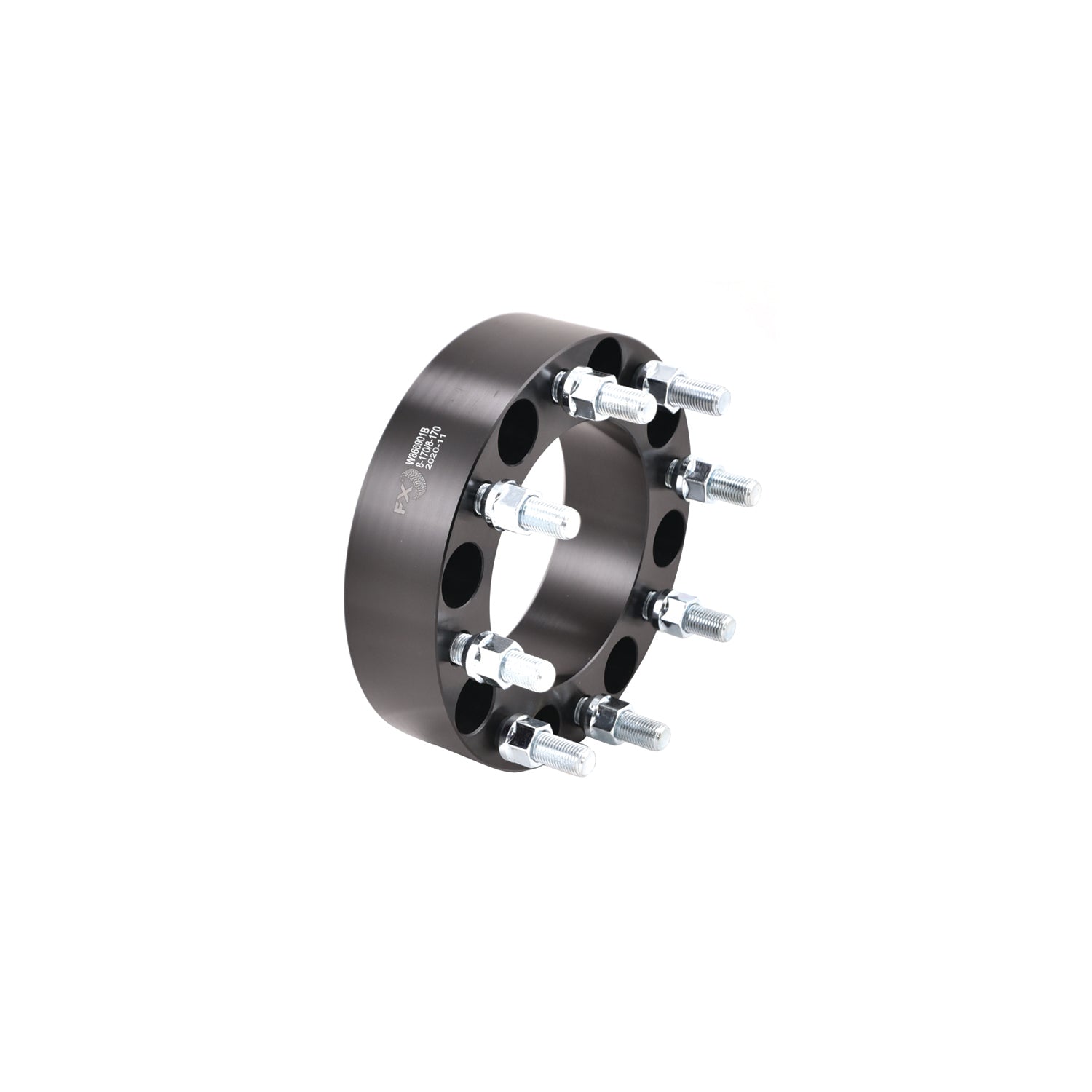 TrailFX Wheel Spacer- Black Anodized 8x170mm Bolt Pattern 2 In Thick 125mm Hub Black Alum Set Of 2