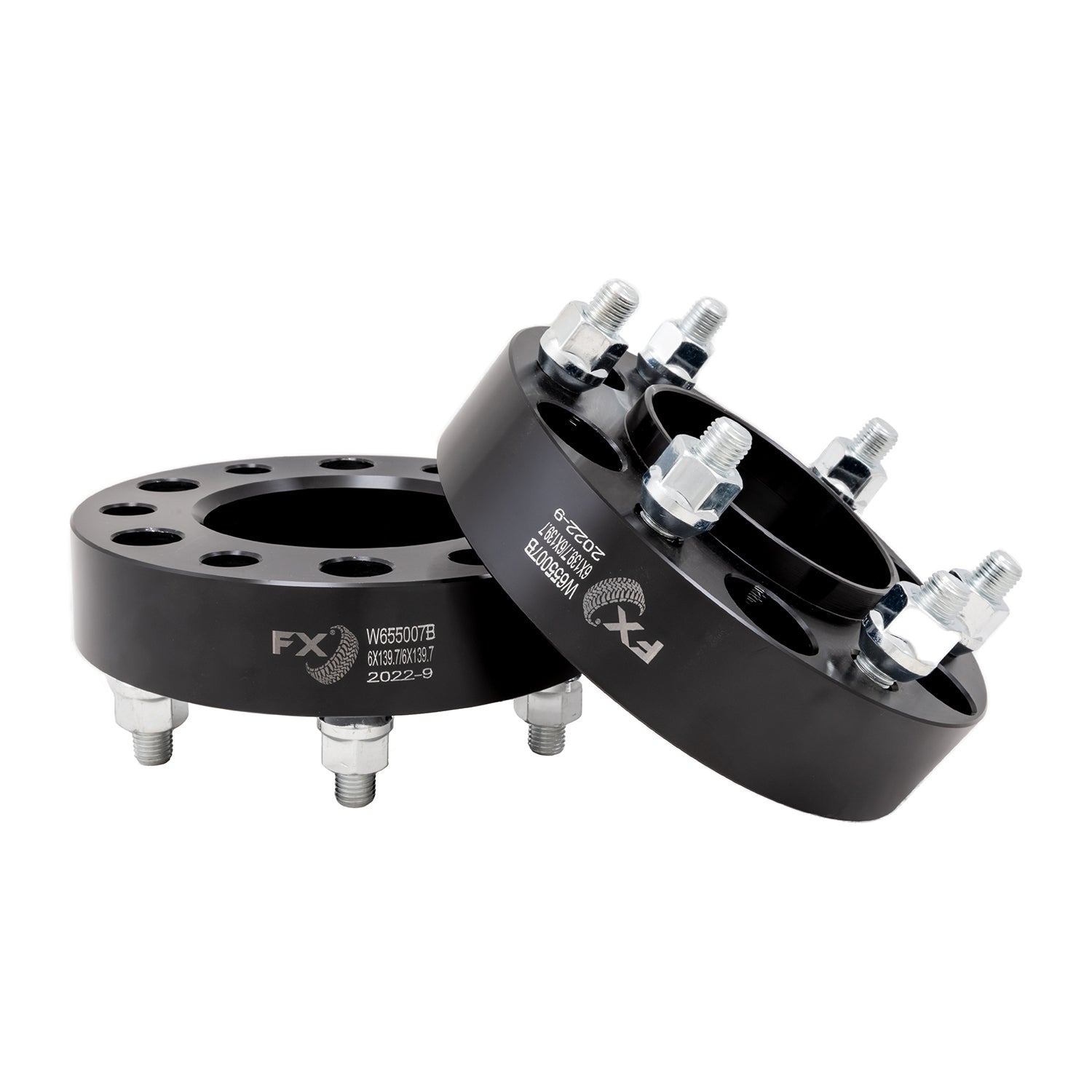 TrailFX Wheel Spacer 6x139.7 Millimeter/ 6x5.50 Inch Bolt Pattern Hub Centric Wheel Spacer- Black Anodized