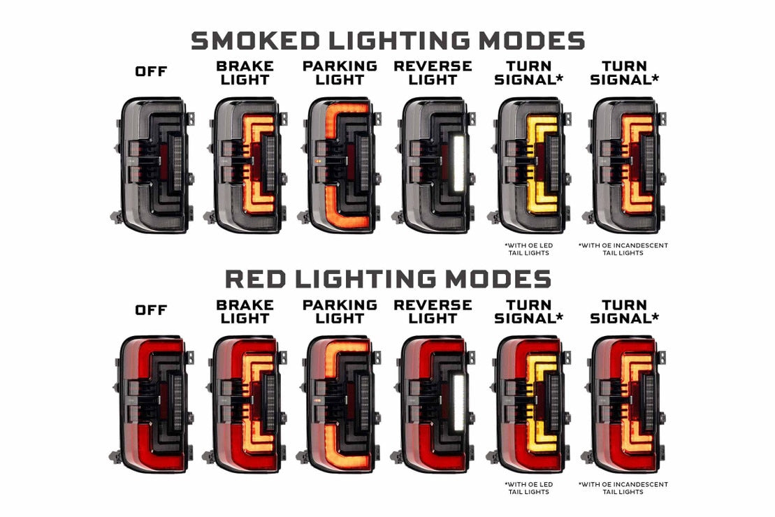 Morimoto XB LED Tail Lights: Ford Bronco (21+ / Smoked Lens / Set)