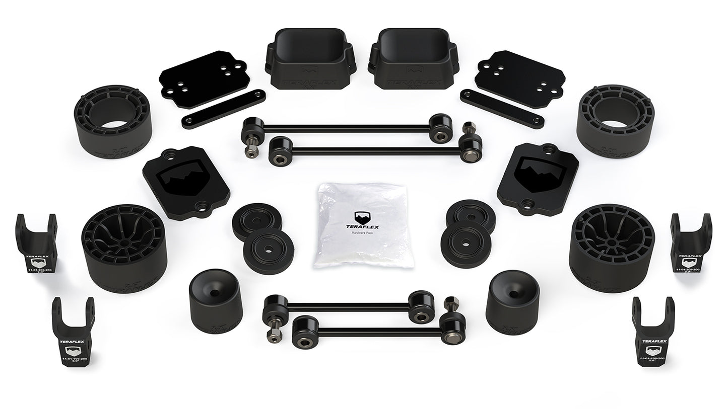 TeraFlex Wrangler JL 2 Door Sport/Sahara 2.5 Inch Performance Spacer Lift Kit & Shock Extensions