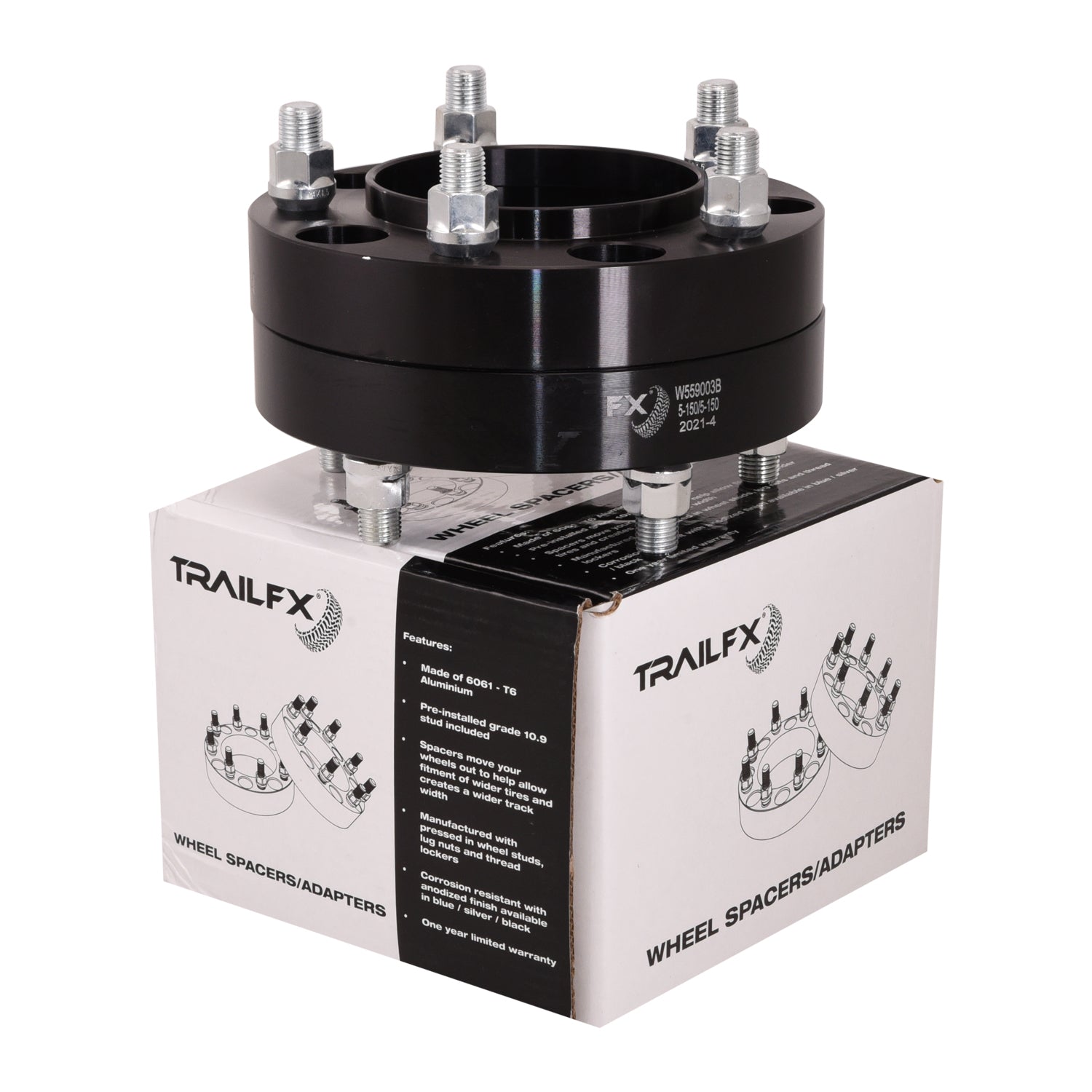 TrailFX Hub Centric Wheel Spacer- Black Anodized 2007-2021 Tundra