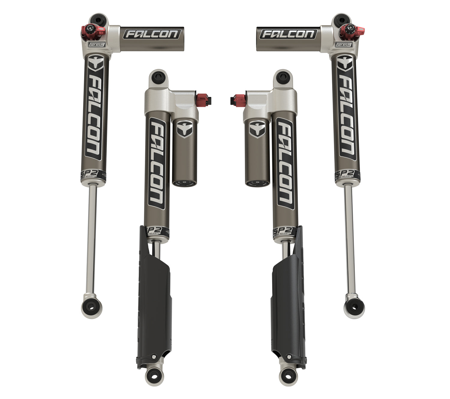 Falcon Shocks Gladiator JT SP2 3.3 Fast Adjust Piggyback Shock Kit 2-3.0 Inch Lift