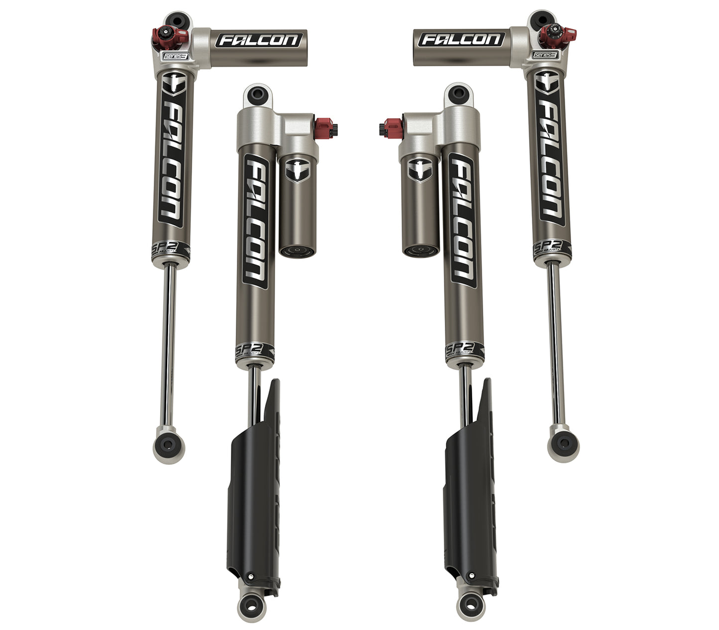 Falcon Shocks Gladiator JT SP2 3.3 Fast Adjust Piggyback Shock Kit 3.5-4.5 Inch Lift Long-Travel