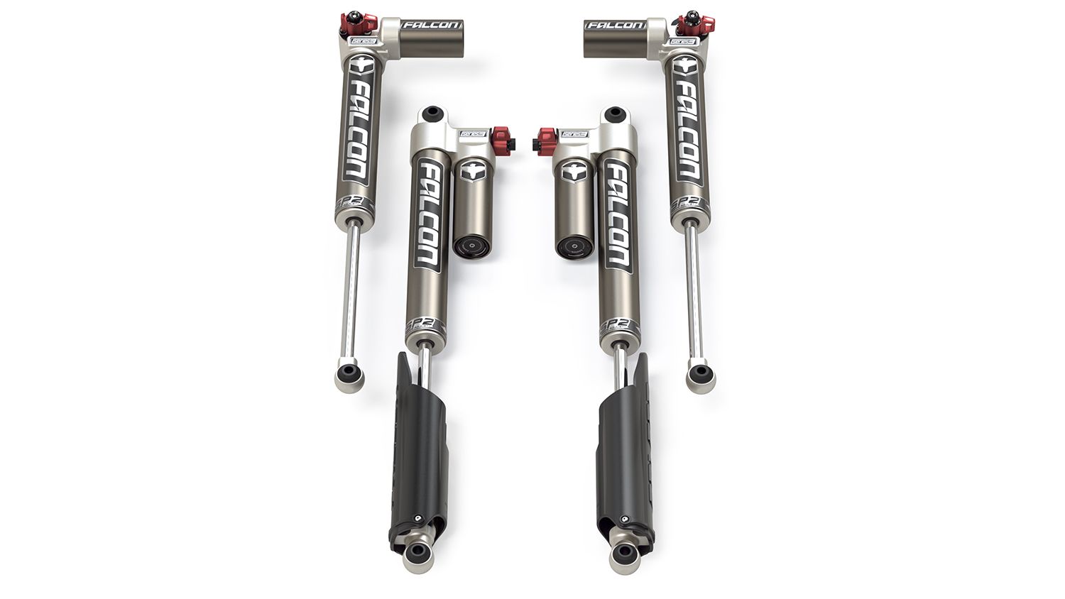 Falcon Shocks Gladiator JT EcoDiesel SP2 3.3 Fast Adjust Piggyback Shock Kit 3.5-4.5 Inch Lift LT
