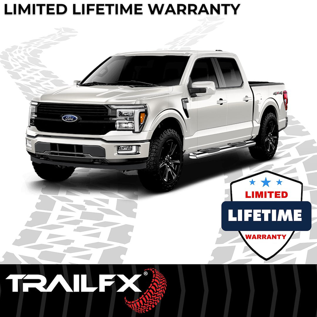 TrailFX 6" Oval Straight Step Bar For 2017-2025 F150-350 Crew- Stainless