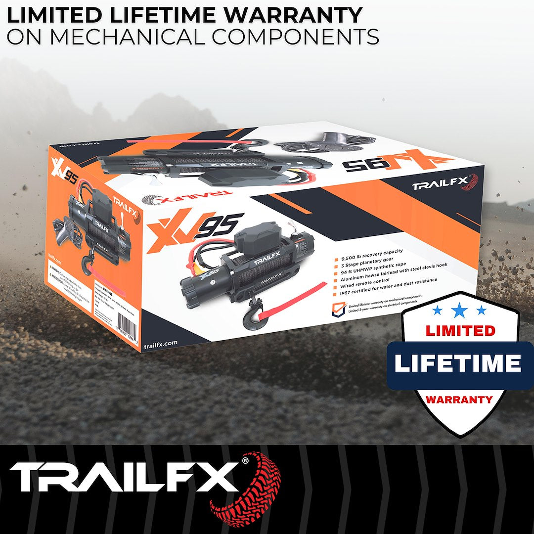 TrailFX XV95 Synthetic Rope Winch 9500 Lb