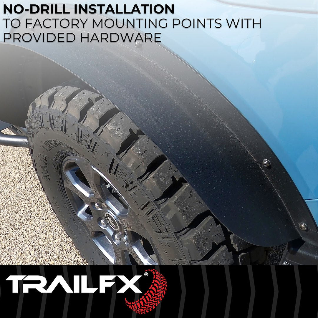 TrailFX Rear Flat Fender Flares For 2021-2025 Bronco 2 Door