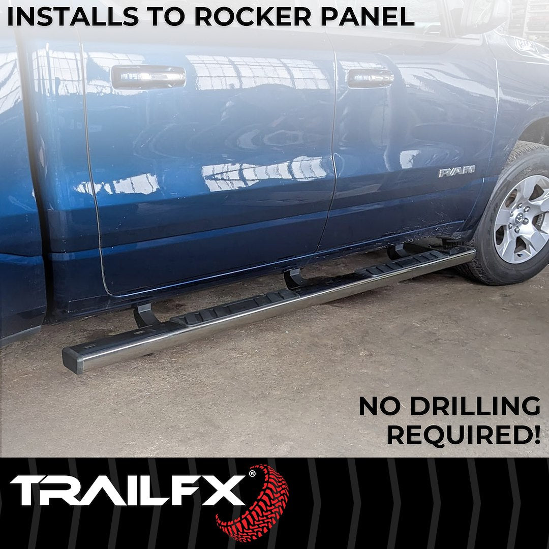 TrailFX T4 Trapezoid Step Bar For Toyota Tacoma Crew Cab (Double Cab) - Stainless
