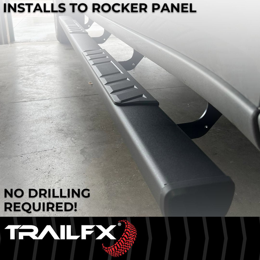 TrailFX T4 Trapezoid Step Bar For 2015-2025 Colorado/Canyon Crew Cab - Black