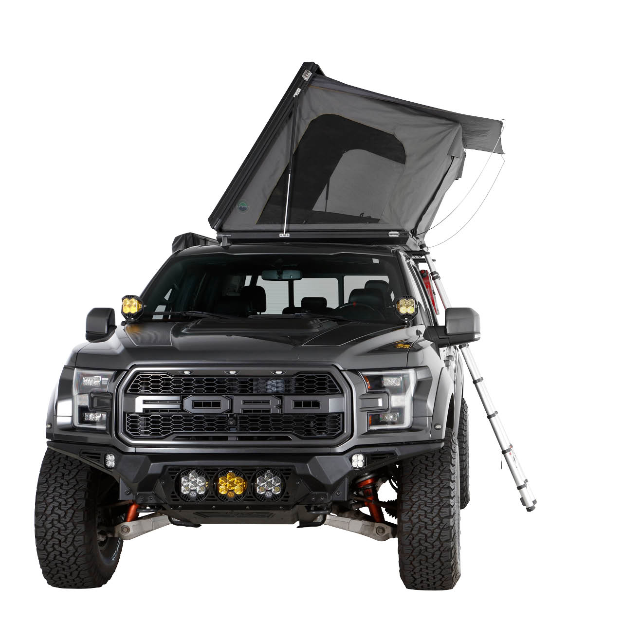 Overland Vehicle Systems Aluminum Clam Shell Roof Top Tent Sidewinder Side Opening