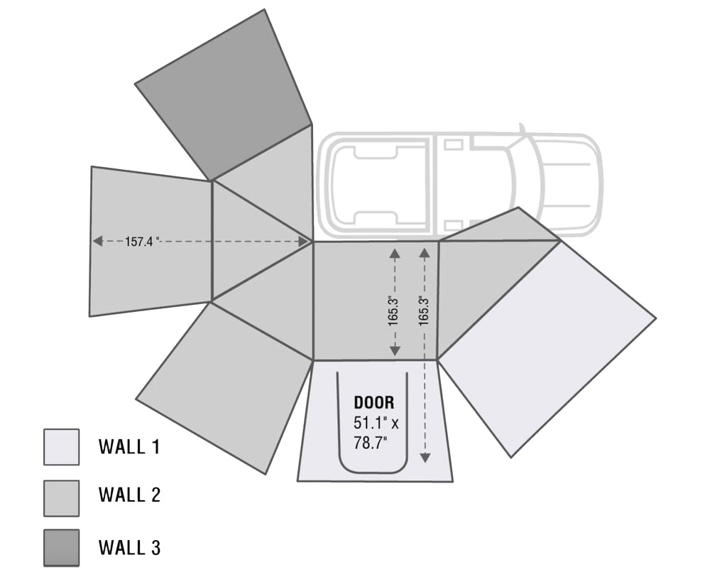 Overland Vehicle Systems Nomadic 270 Awning Wall Kit