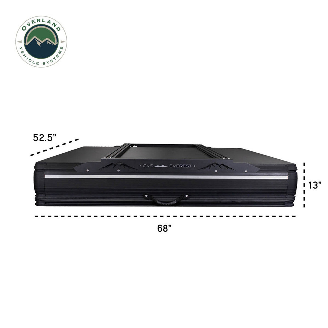 Overland Vehicle Systems XD Everest 2 - Cantilever Aluminum Roof Top Tent, 2 Person, Grey Body and Black Rainfly