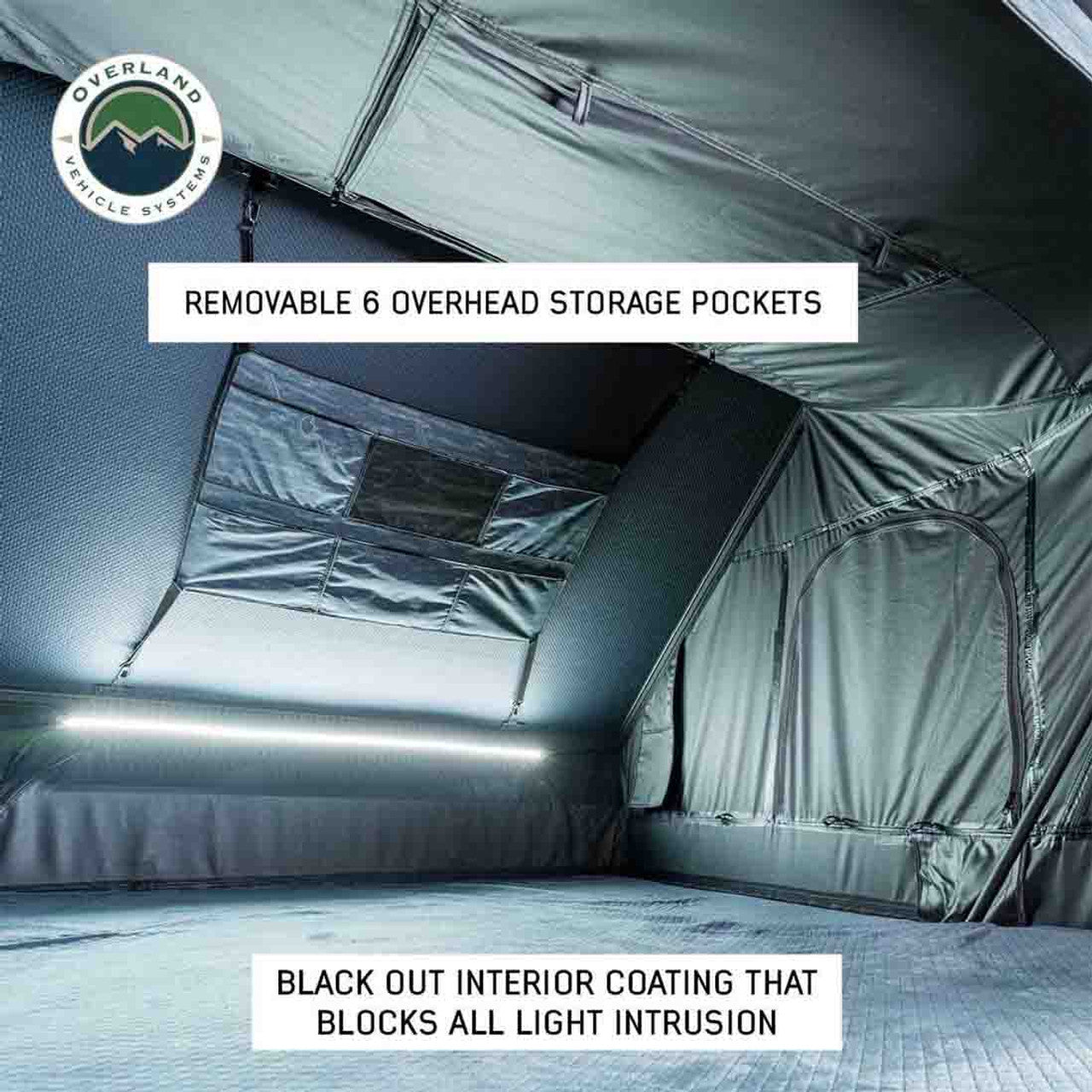 Overland Vehicle Systems XD Everest 2 - Cantilever Aluminum Roof Top Tent, 2 Person, Grey Body and Black Rainfly