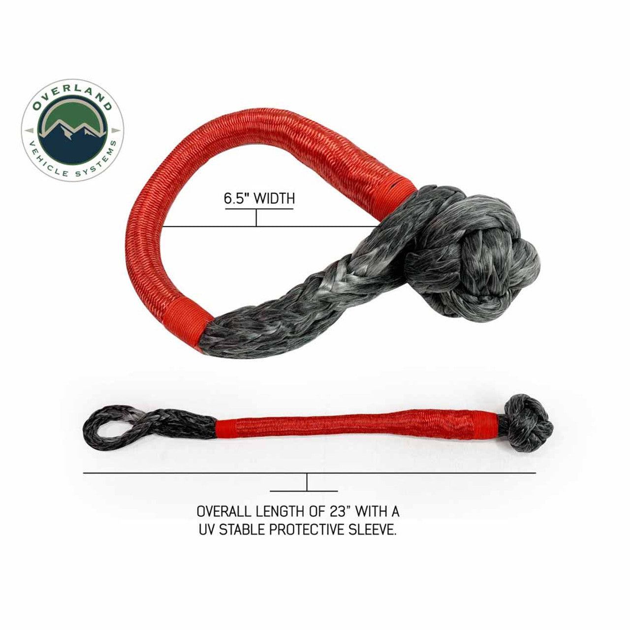 Overland Vehicle Systems Soft Shackle Recovery Ring Combo Pack - 45,000 lb - Black