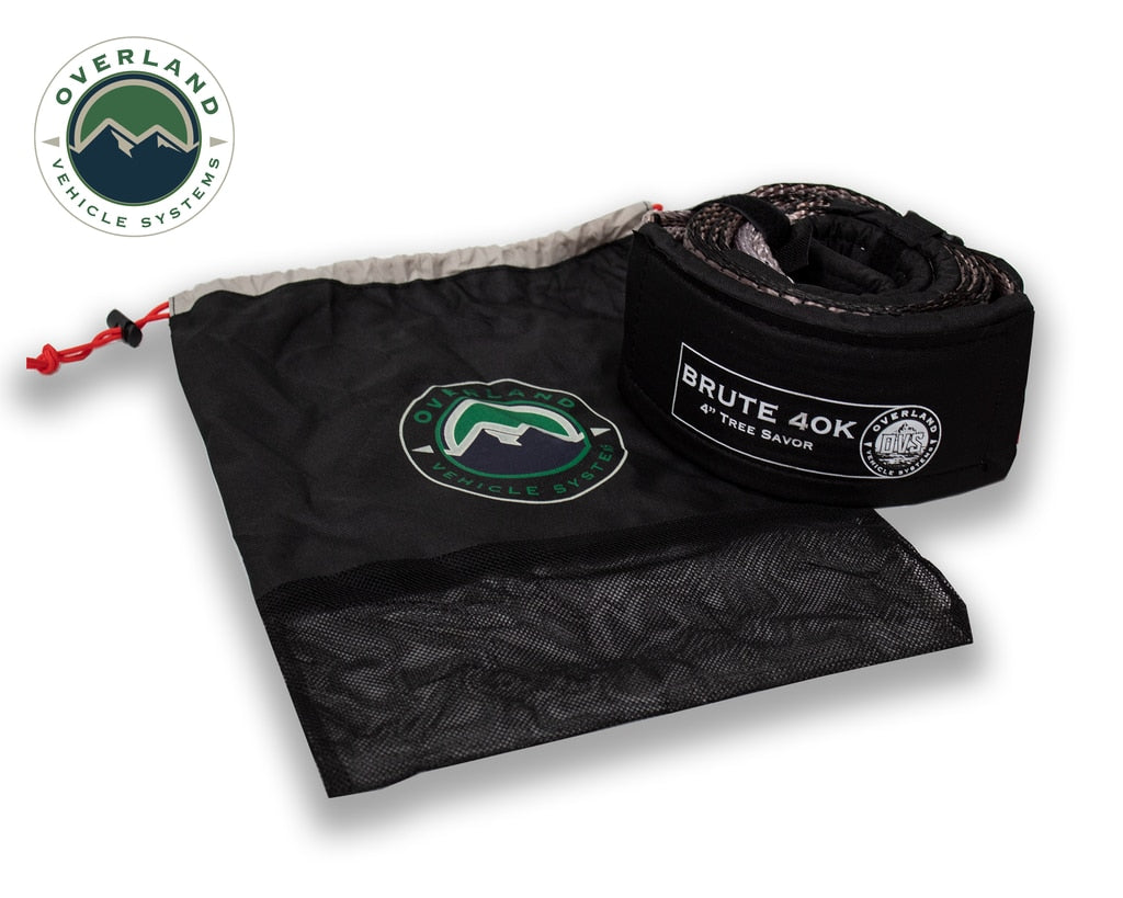 Overland Vehicle Systems Tree Saver Tow Strap 40,000 lb. Gray With Storage Bag