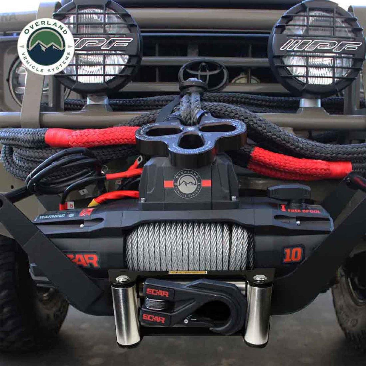 Overland Vehicle Systems SCAR 10 Winch – 10,000 lb (Steel Cable & Wireless Remote)