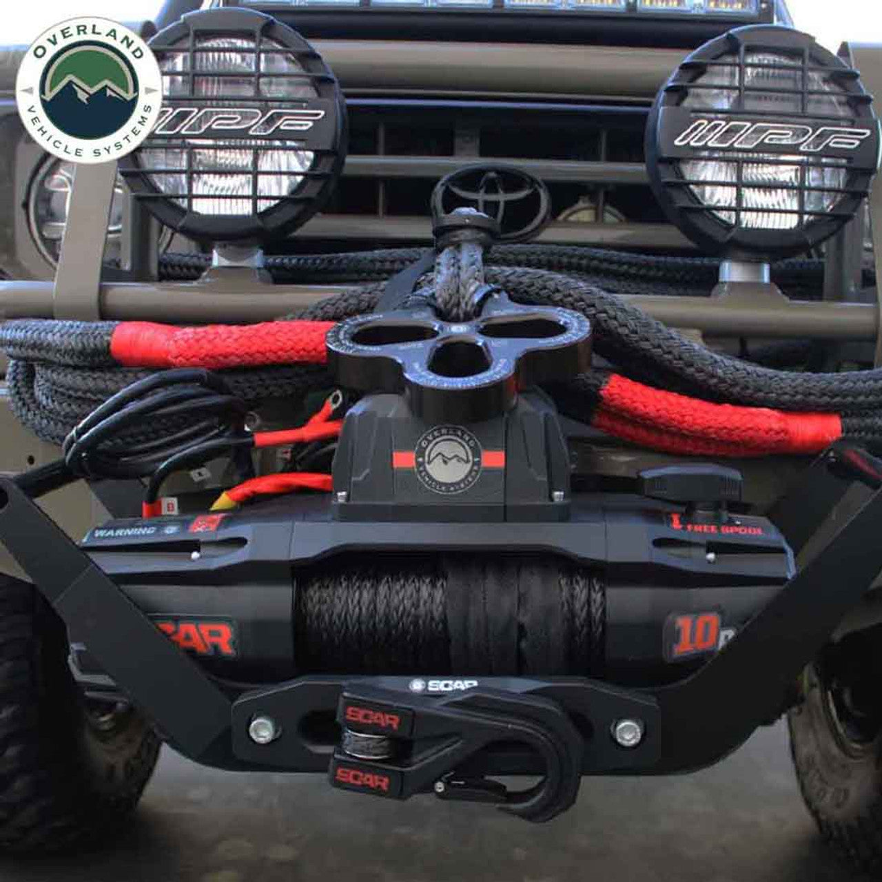 Overland Vehicle Systems SCAR 10P Winch – 10,000 lb (Synthetic Rope & Wireless Remote)