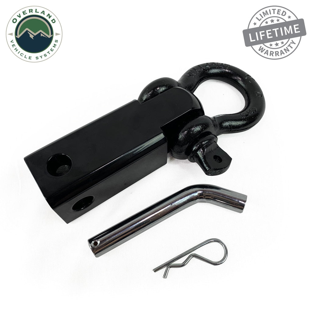 Overland Vehicle Systems Receiver Hitch D-Ring Receiver Mount Recovery Shackle