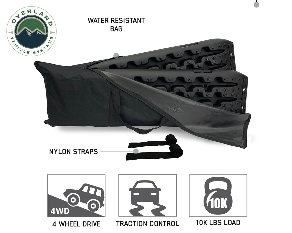Overland Vehicle Systems Recovery Ramps for 4WDs Gray/Black Universal + Storage Bag