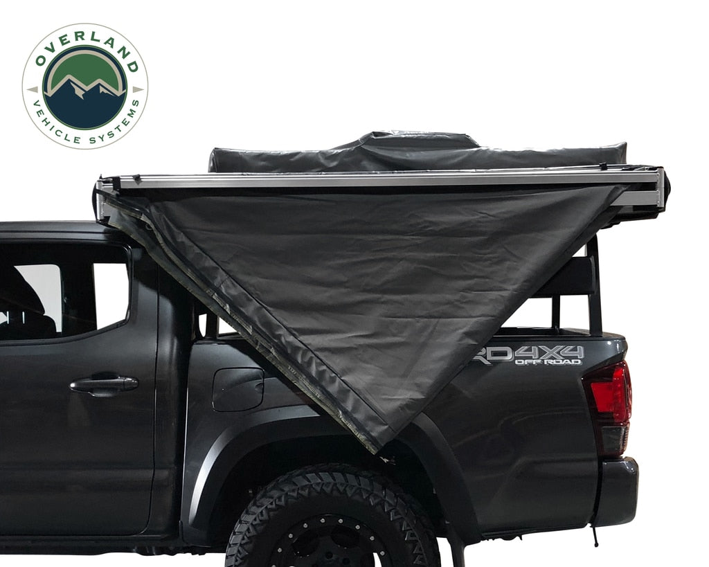 Overland Vehicle Systems Nomadic 180 Degree Freestanding Awning – Dark Gray w/ Black Travel Cover