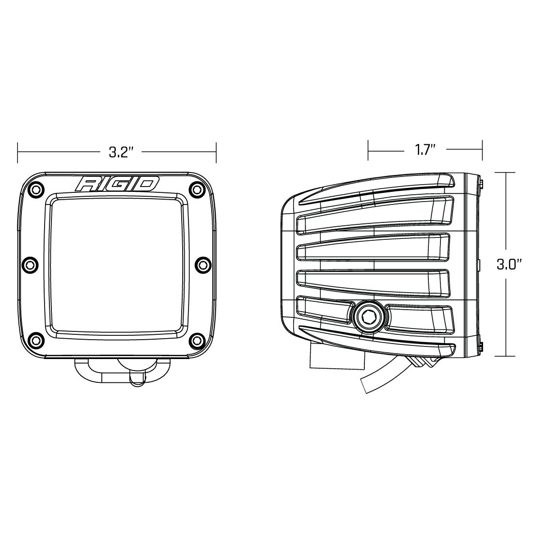 Rigid Industries D-Series Spot with Amber PRO Lens Pair