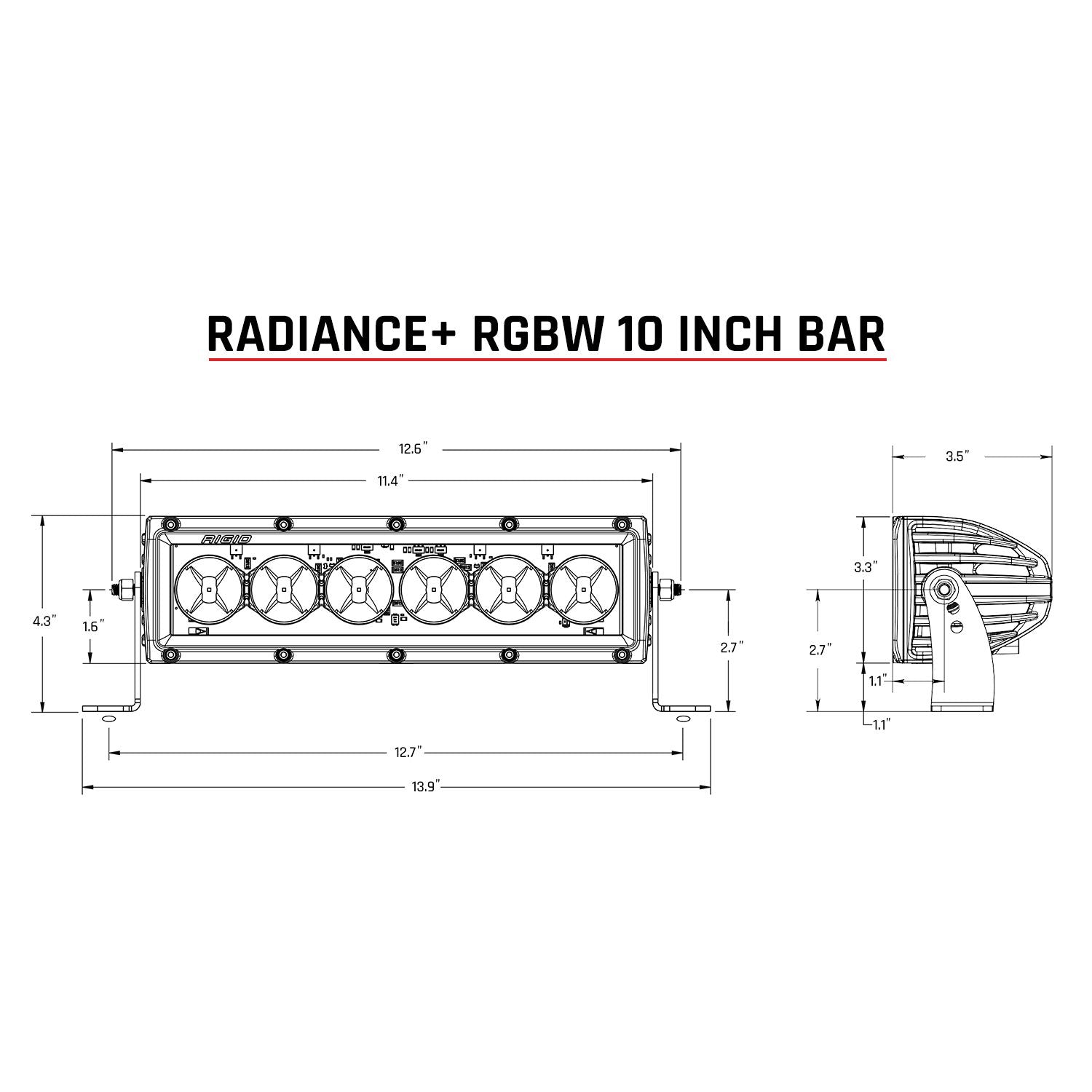RIGID Industries Radiance Plus 10 Inch RGBW Light Bar
