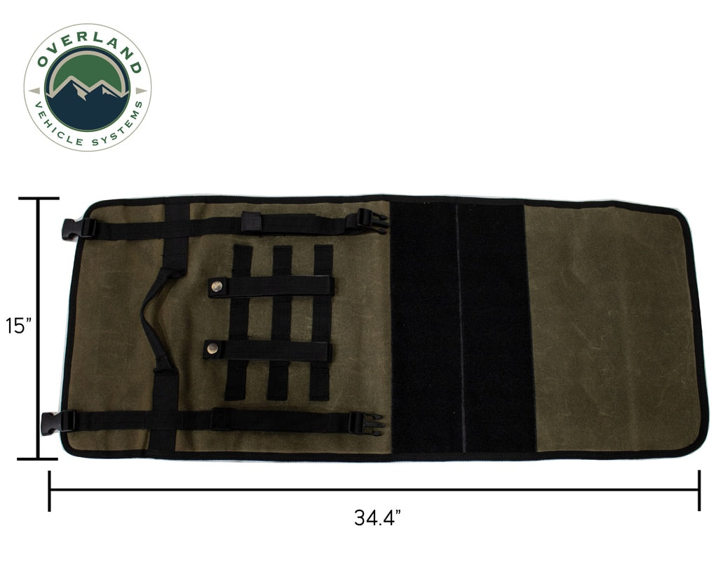 Overland Vehicle Systems Rolled Bag First Aid - Waxed Canvas First Aid Bag for Car