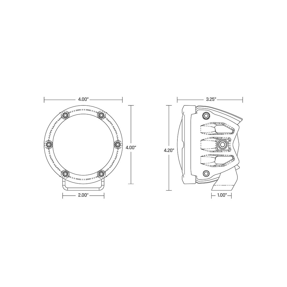 RIGID Industries 360-Series 4 Inch Spot with Amber PRO Lens Pair