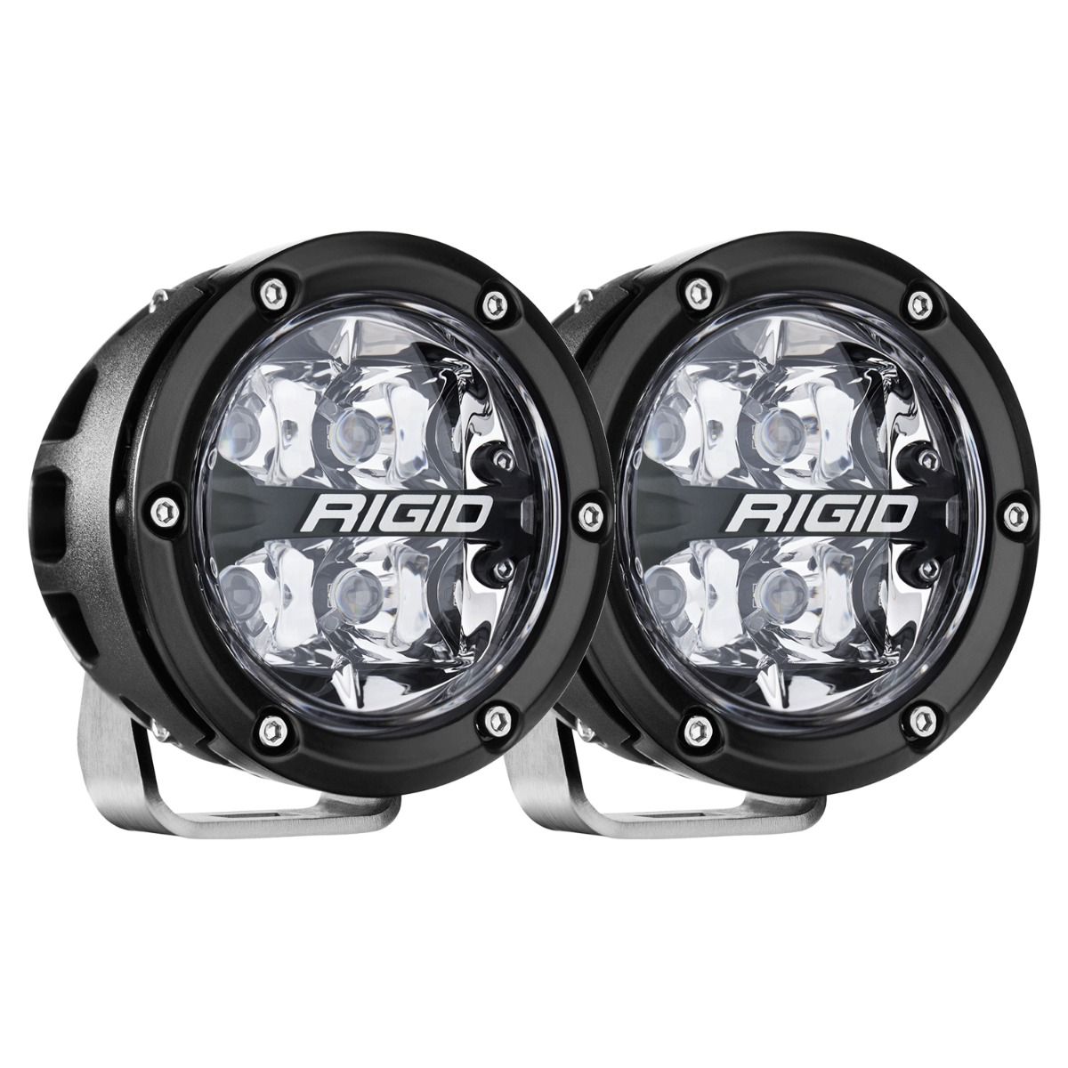 Rigid Industries 360-Series 4 Inch Off-Road Lamp Spot Beam RGBW Backlight Set of 2
