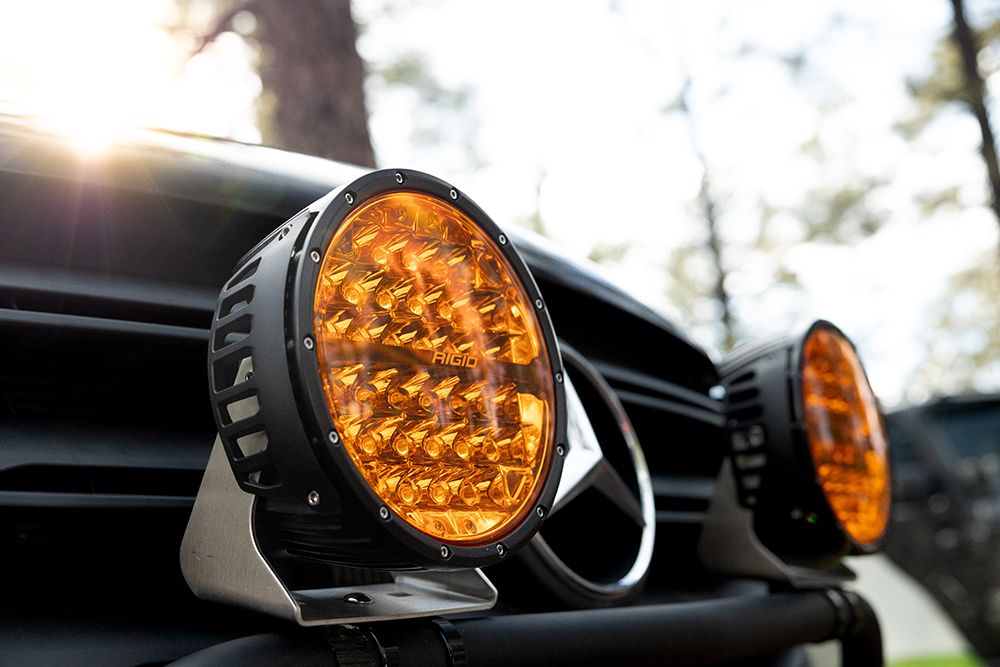 Rigid Industries 360-Series 9 Inch Off-Road Lamp Spot Beam Amber Lens Single