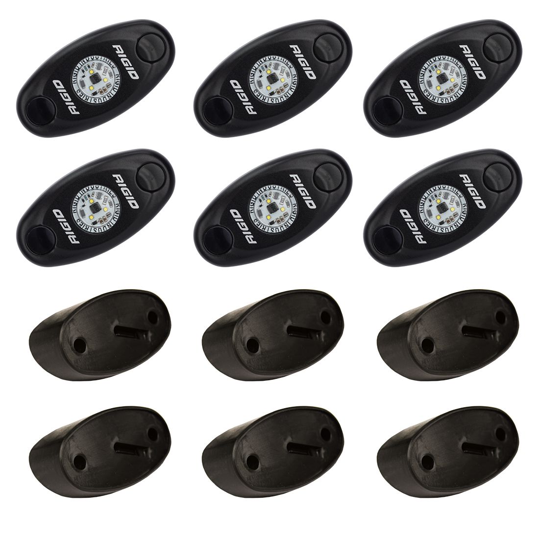 RIGID Industries Rock Light Kit Red Set of 6 Lights A-Series