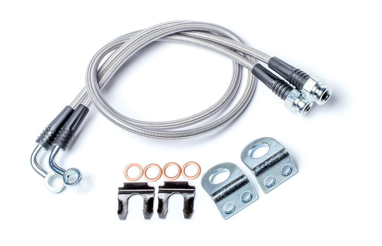 TeraFlex Wrangler TJ/JK 26 Inch Stainless Steel Braided Brake Line Kit Front