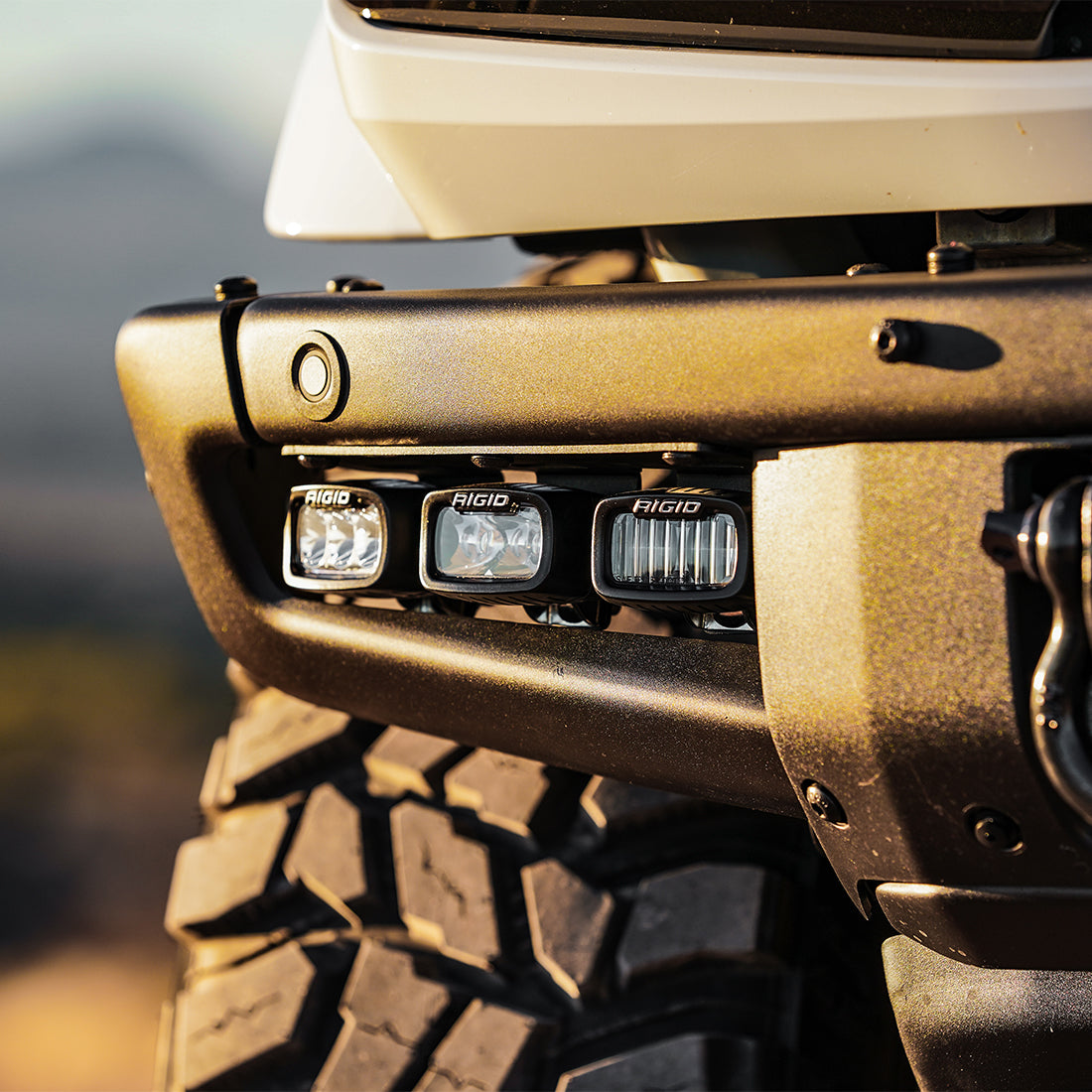 RIGID Industries 2021-Present Bronco Mod Bumper Triple SR-M Fog Light Kit