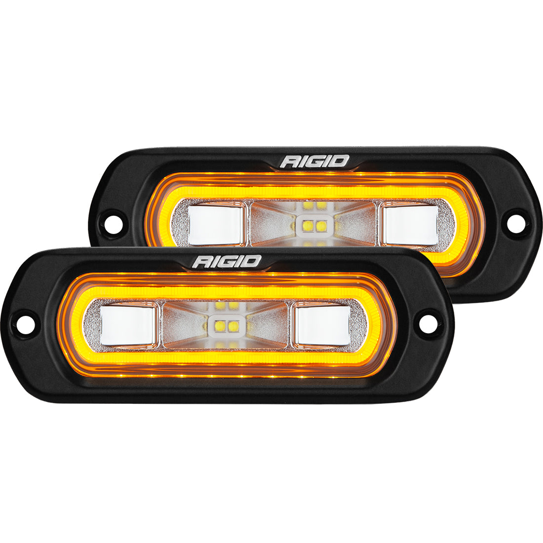 RIGID Industries SR-L Series Off-Road Spreader Pod 3 Wire Flush Mount With Red Halo Pair