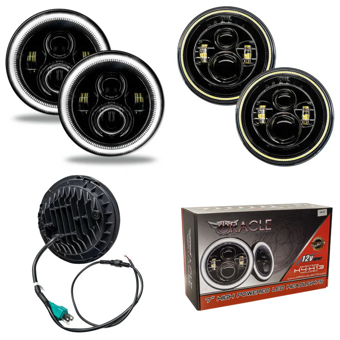 Oracle Lighting 7" High Powered LED Headlights (Pair) - Black Bezel