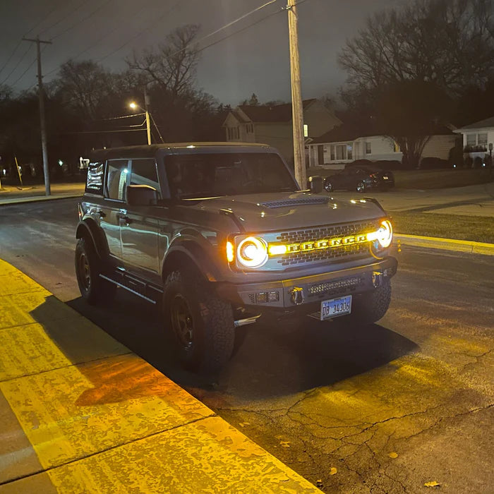 Oracle Lighting Oculus™ Bi-LED Projector Headlights – Ford Bronco (2021–Present) – Amber Halo