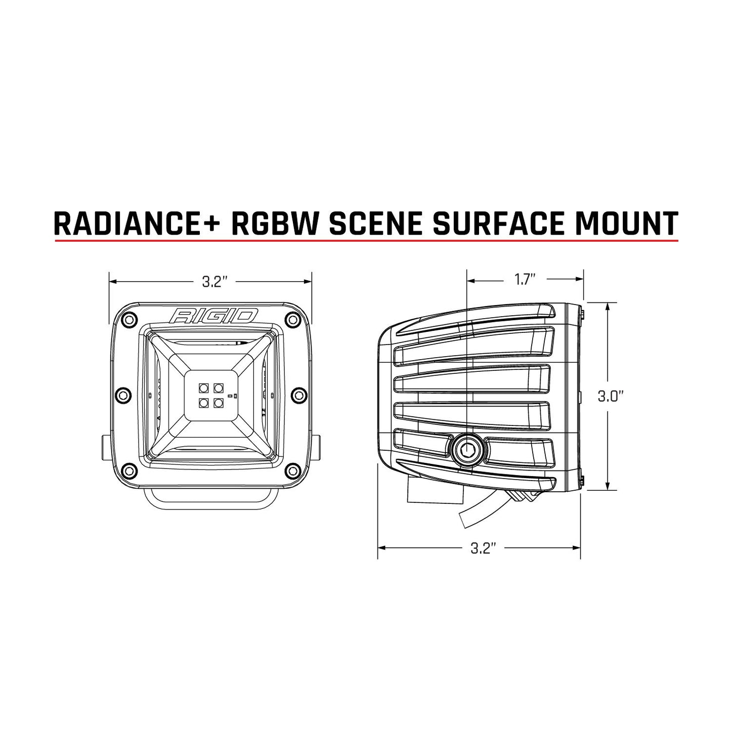RIGID Industries Radiance Plus Scene RGBW Surface Mount Pair