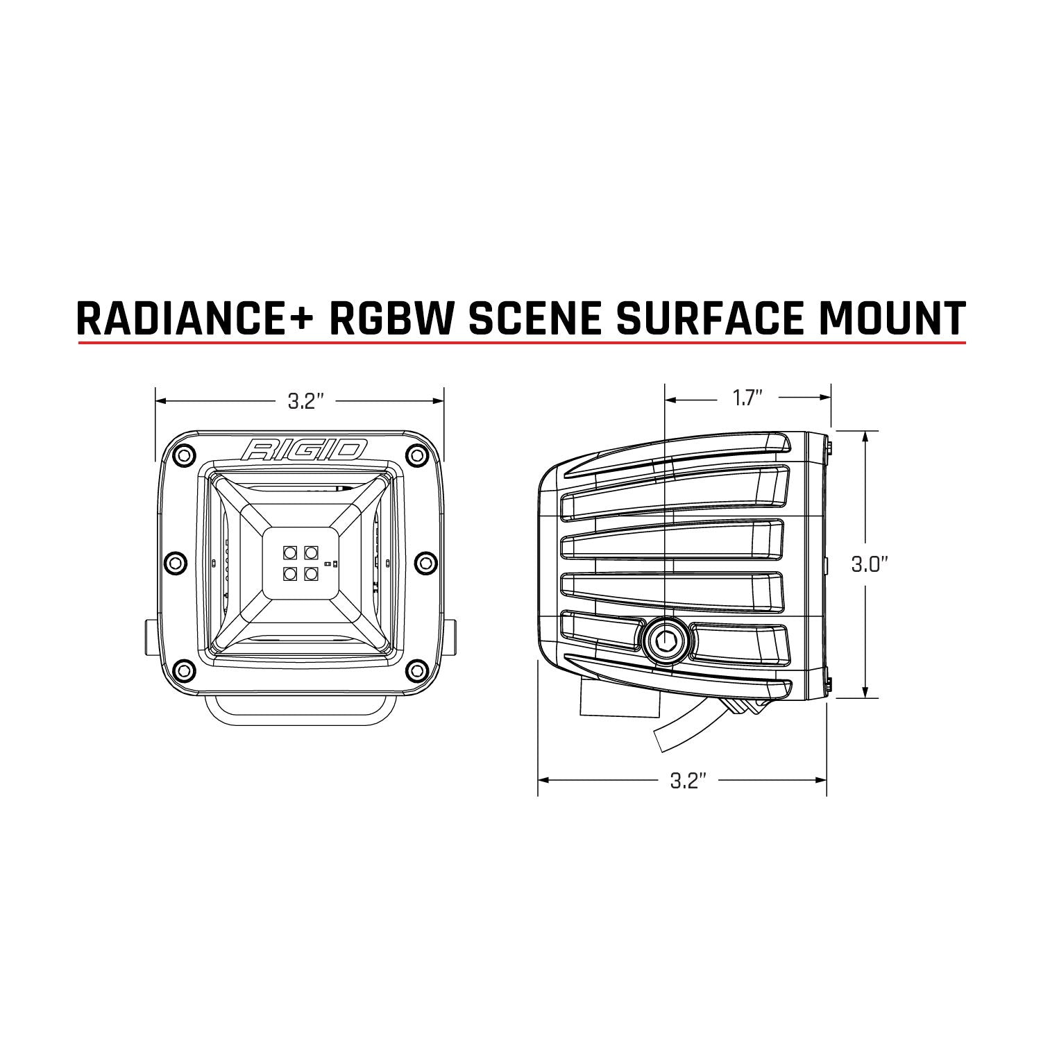 RIGID Industries Radiance Plus Scene RGBW Surface Mount Pair