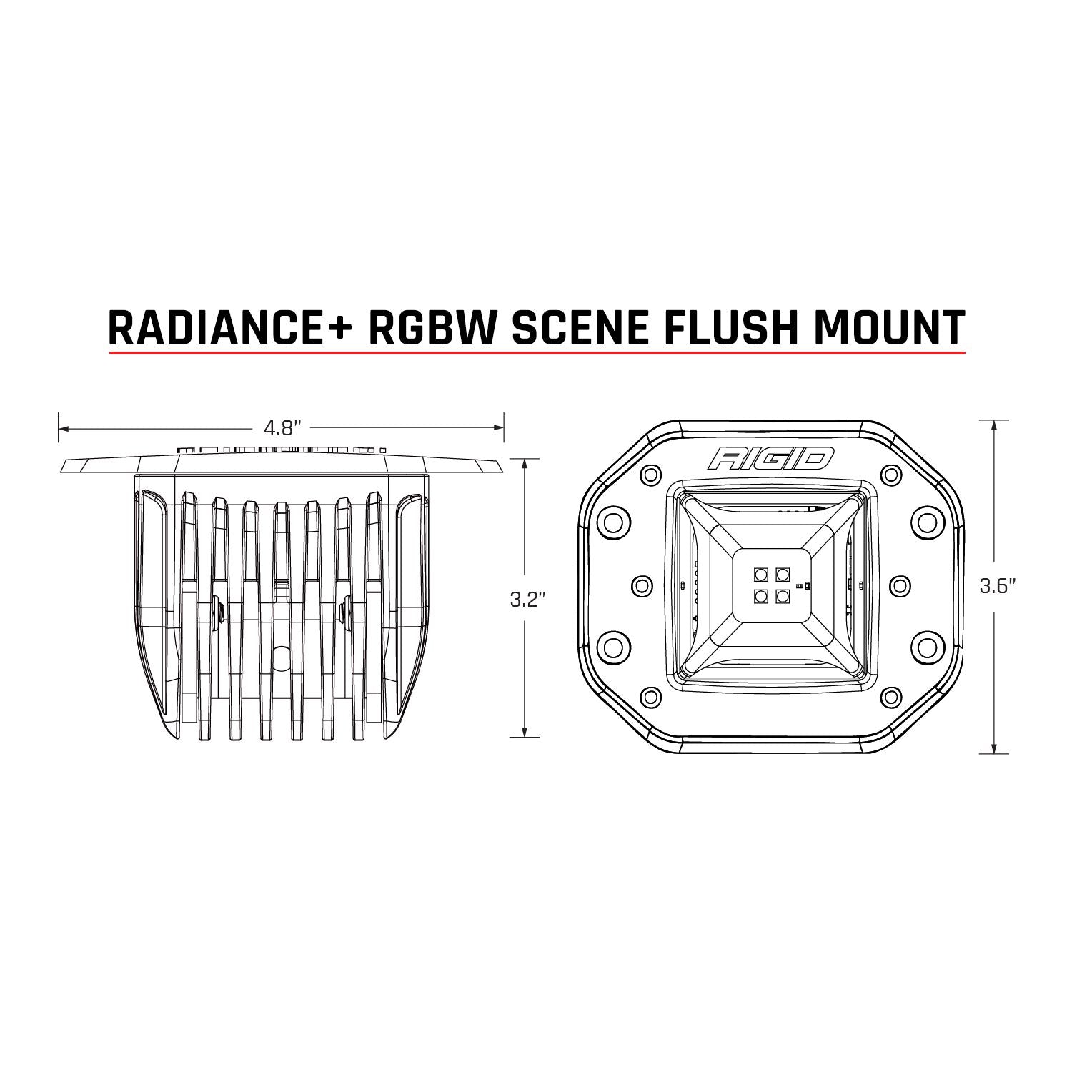 RIGID Industries Radiance Plus Scene RGBW Flush Mount Pair